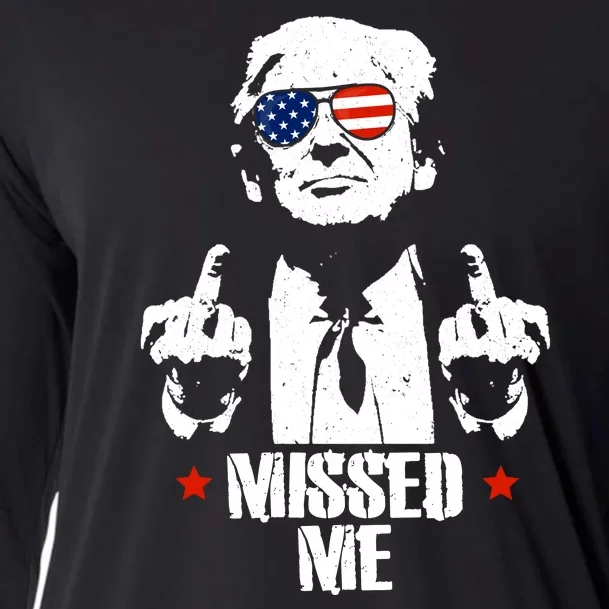 Missed Me Finger Trump 2024 Take America Back Pennsylvania Rally Cooling Performance Long Sleeve Crew