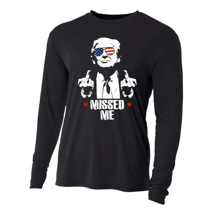 Missed Me Finger Trump 2024 Take America Back Pennsylvania Rally Cooling Performance Long Sleeve Crew