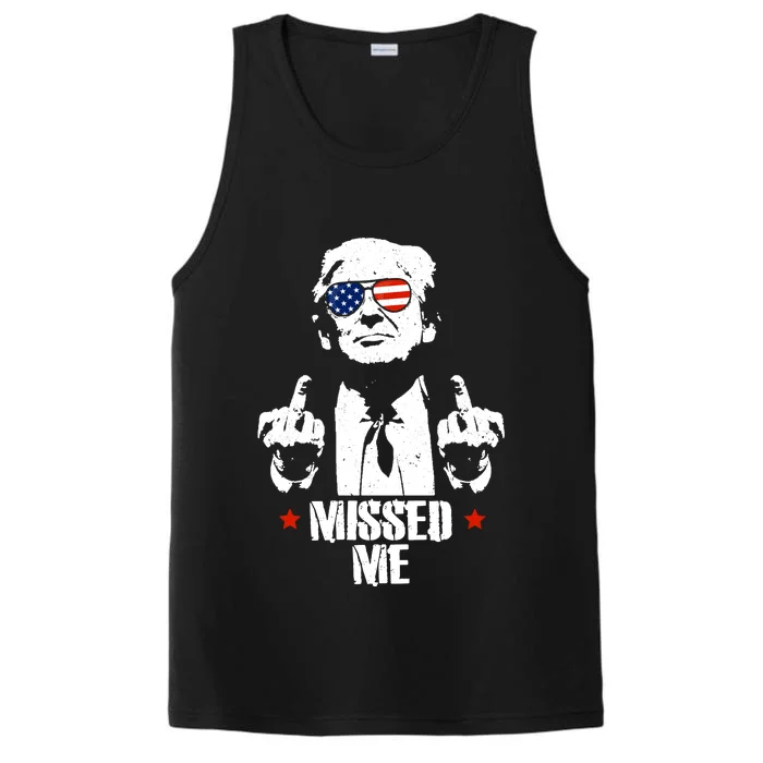 Missed Me Finger Trump 2024 Take America Back Pennsylvania Rally Performance Tank