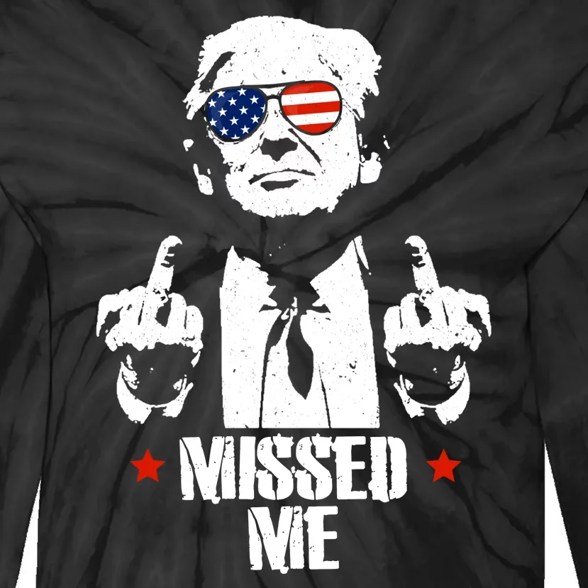 Missed Me Finger Trump 2024 Take America Back Pennsylvania Rally Tie-Dye Long Sleeve Shirt