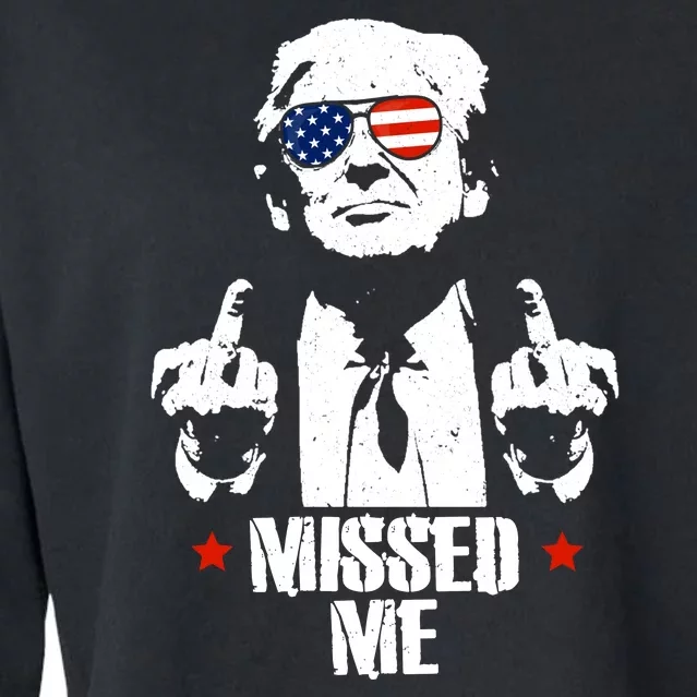 Missed Me Finger Trump 2024 Take America Back Pennsylvania Rally Cropped Pullover Crew