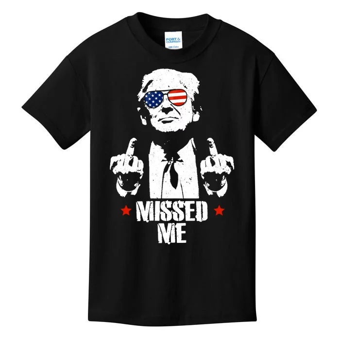 Missed Me Finger Trump 2024 Take America Back Pennsylvania Rally Kids T-Shirt