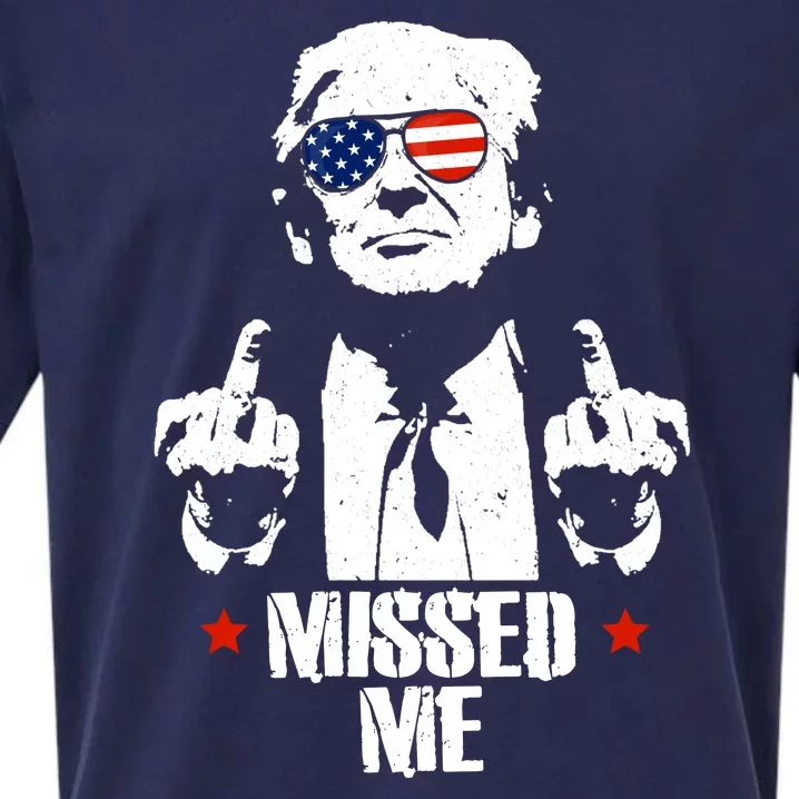 Missed Me Finger Trump 2024 Take America Back Pennsylvania Rally Sueded Cloud Jersey T-Shirt