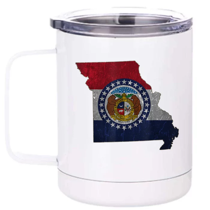 Missouri Map Flag State Distressed Front & Back 12oz Stainless Steel Tumbler Cup