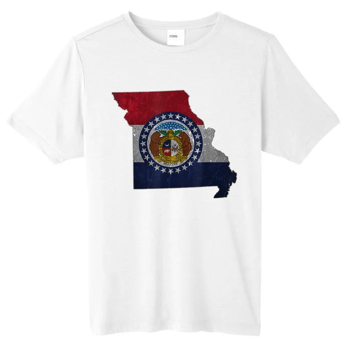 Missouri Map Flag State Distressed ChromaSoft Performance T-Shirt