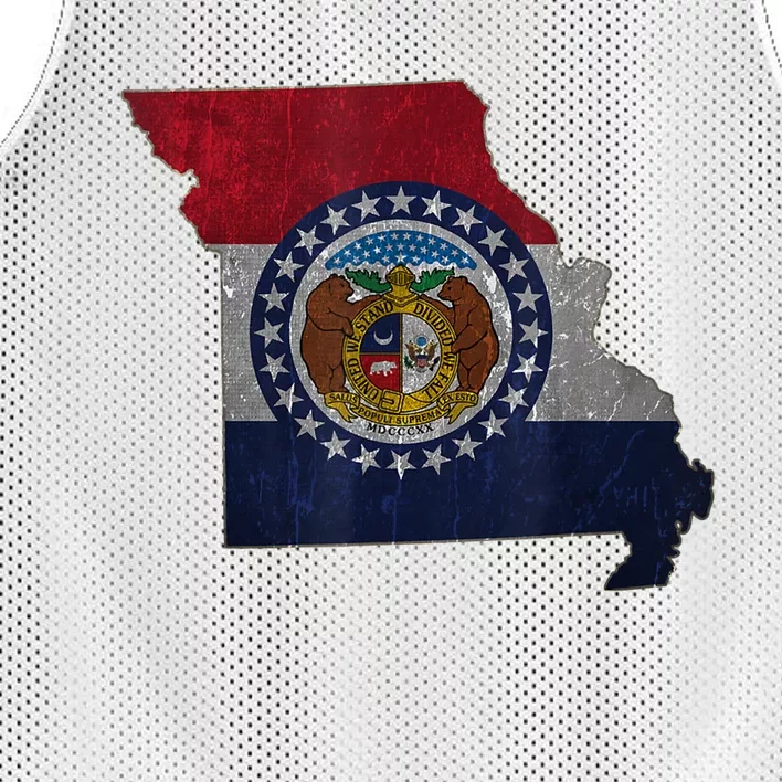 Missouri Map Flag State Distressed Mesh Reversible Basketball Jersey Tank