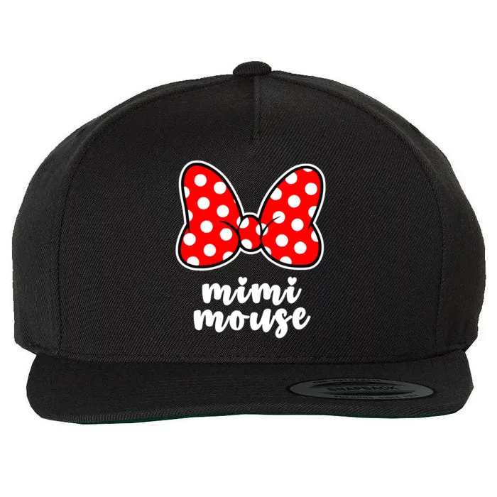 Mimi Mouse Family Vacation Bow Wool Snapback Cap