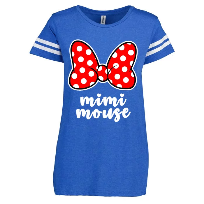 Mimi Mouse Family Vacation Bow Enza Ladies Jersey Football T-Shirt