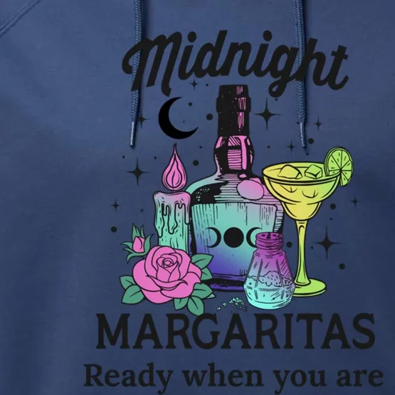 Midnight Margaritas Funny Gift Performance Fleece Hoodie