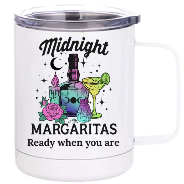 Midnight Margaritas Funny Gift Front & Back 12oz Stainless Steel Tumbler Cup