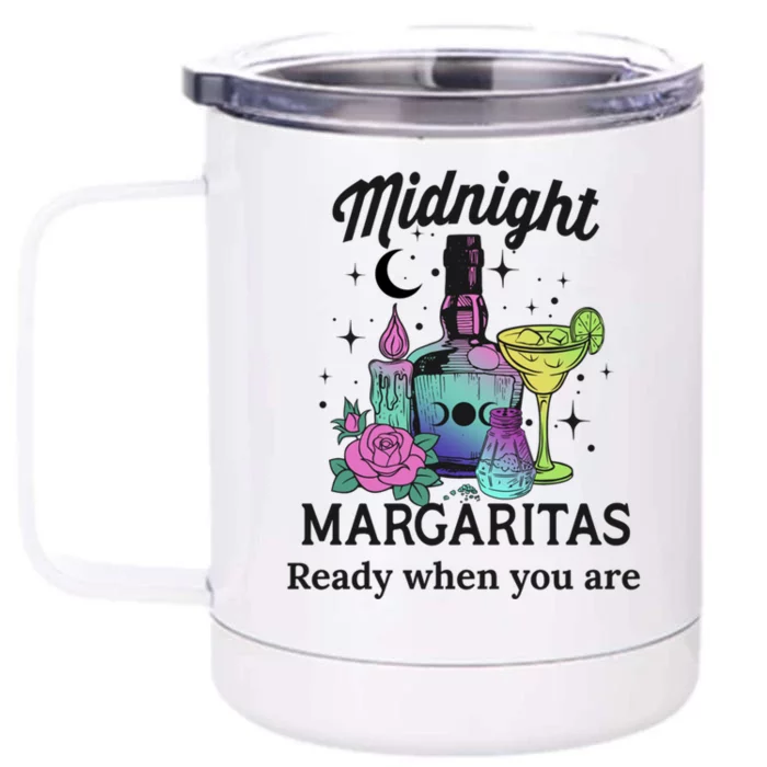 Midnight Margaritas Funny Gift Front & Back 12oz Stainless Steel Tumbler Cup