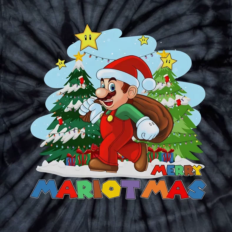 Merry Mariotmas Funny Mario Santa Claus Christmas Tie-Dye T-Shirt