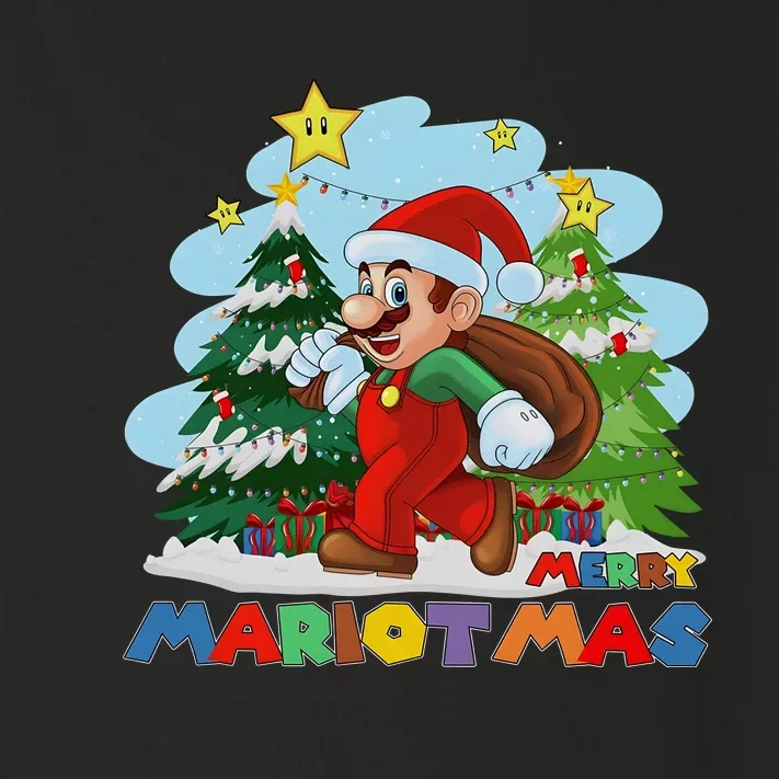 Merry Mariotmas Funny Mario Santa Claus Christmas Toddler Long Sleeve Shirt