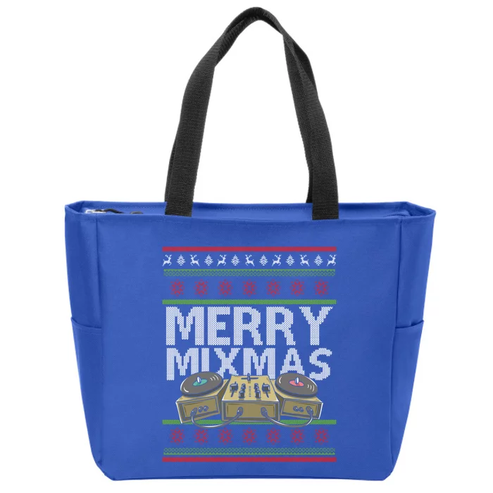 Merry Mixmeaningful Giftmas Santa Dj Christmas Disc Jockey Music Gift Cool Gift Zip Tote Bag