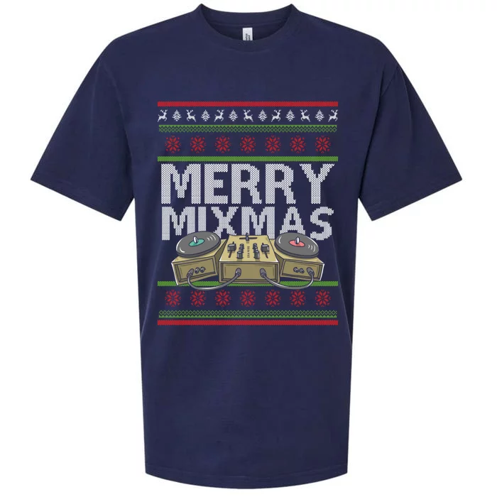 Merry Mixmeaningful Giftmas Santa Dj Christmas Disc Jockey Music Gift Cool Gift Sueded Cloud Jersey T-Shirt