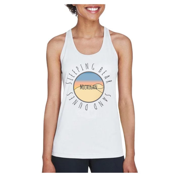 Michigan Michigander Great Lakes Sleeping Bear Sand Dunes Women's Racerback Tank