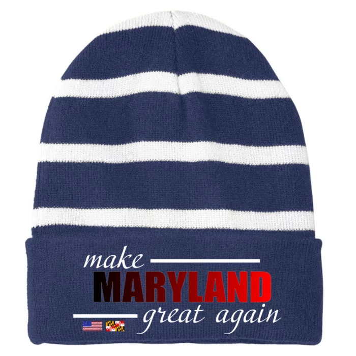 Make Maryland Great Again Striped Beanie with Solid Band