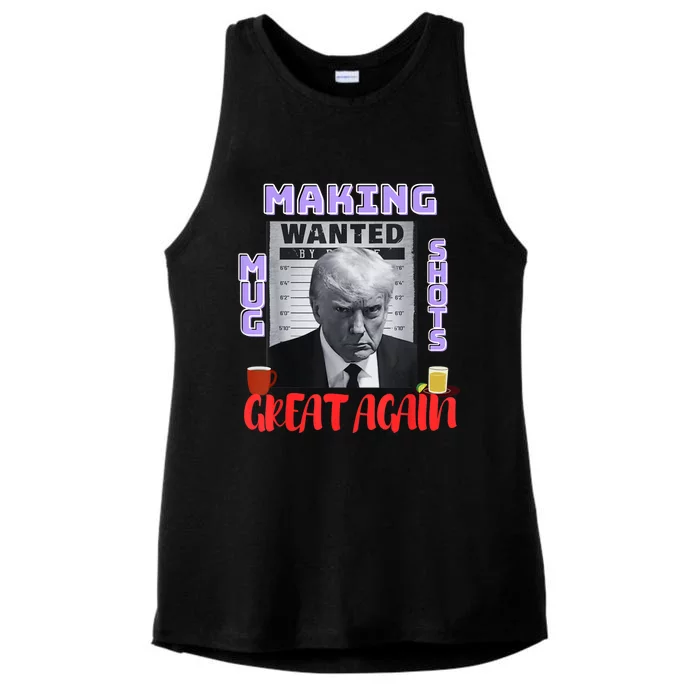 Making Mugshots Great Again Trump 2024 Mugshot President Ladies Tri-Blend Wicking Tank