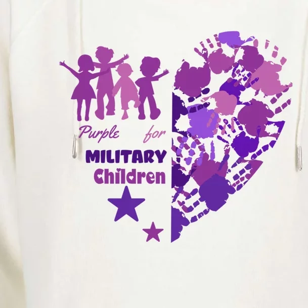 Military Month Great Gift Purple Up Gift Womens Funnel Neck Pullover Hood