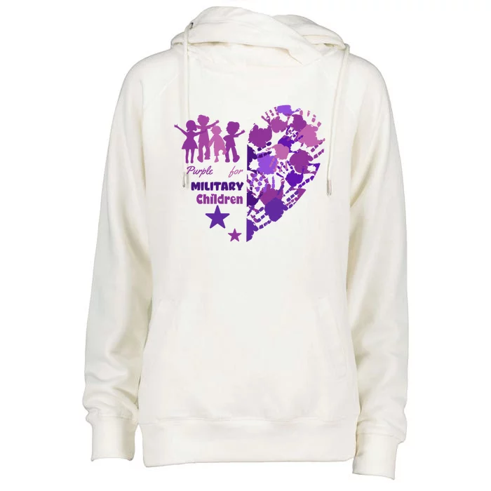 Military Month Great Gift Purple Up Gift Womens Funnel Neck Pullover Hood