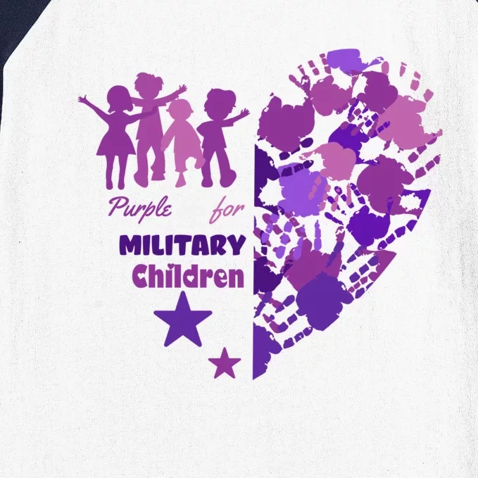 Military Month Great Gift Purple Up Gift Baseball Sleeve Shirt