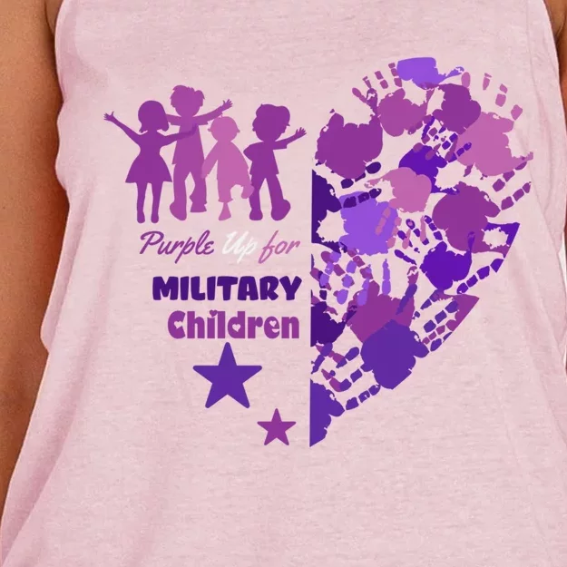 Military Month Great Gift Purple Up Gift Women's Knotted Racerback Tank