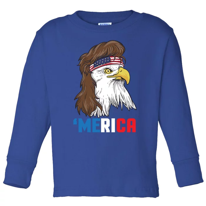 Merica Meaningful Gift Patriotic Mullet Eagle Pride Gift Meaningful Gift Toddler Long Sleeve Shirt