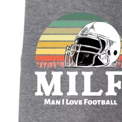 Milf Meaningful Gift I Love Football Helmet Gift Doggie 3-End Fleece Hoodie