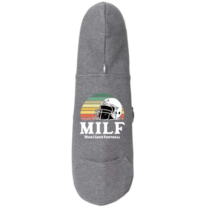 Milf Meaningful Gift I Love Football Helmet Gift Doggie 3-End Fleece Hoodie