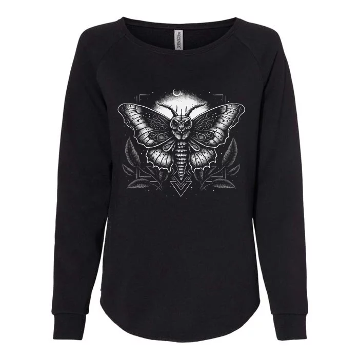 Moth Moon Geometry Heterocera Folkloric Wiccan Nature Goth Womens California Wash Sweatshirt