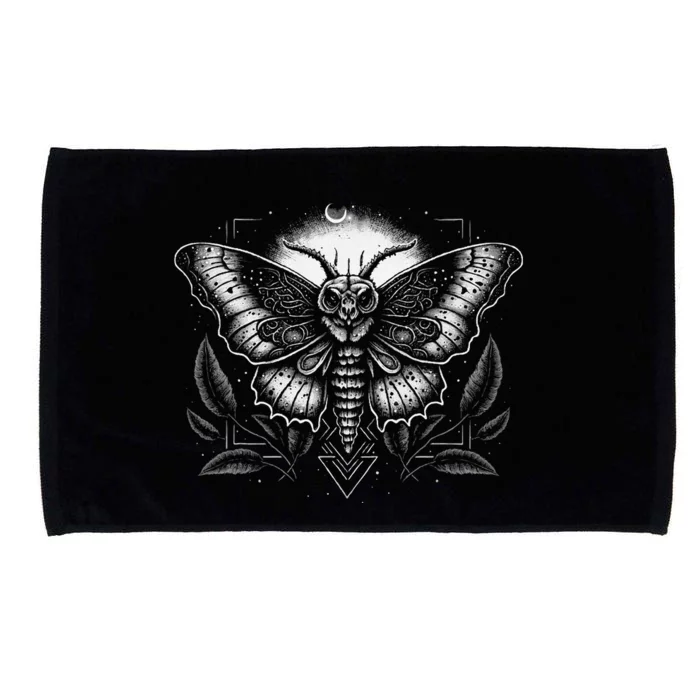 Moth Moon Geometry Heterocera Folkloric Wiccan Nature Goth Microfiber Hand Towel