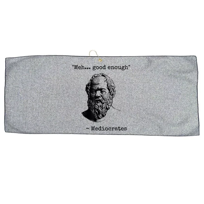 Memes Meh Good Enough Funny Mediocrates Sarcastic Philosophy Meme Mediocrates Large Microfiber Waffle Golf Towel