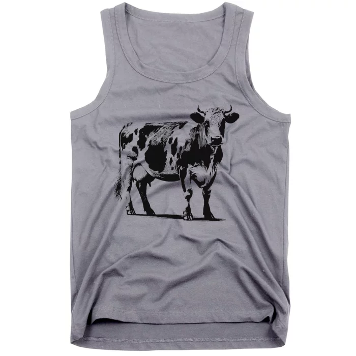 Monochromatic Murray Grey Cattle Farmer Art Tank Top