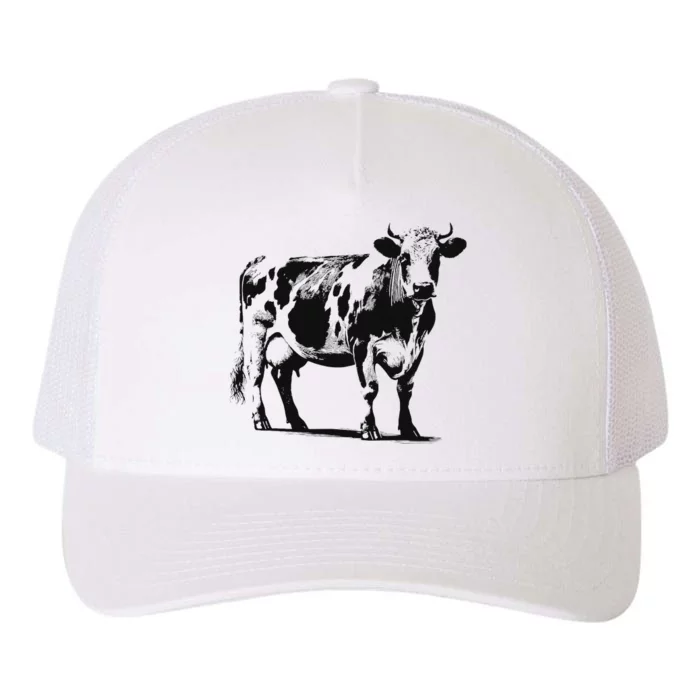 Monochromatic Murray Grey Cattle Farmer Art Yupoong Adult 5-Panel Trucker Hat