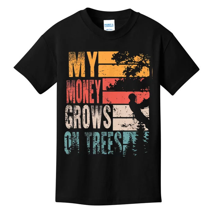 My Money Grows On Trees Vintage Arboriculturist Kids T-Shirt