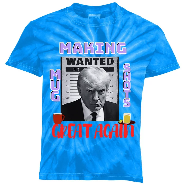 Making Mugshots Great Again Trump 2024 Mugshot President Kids Tie-Dye T-Shirt