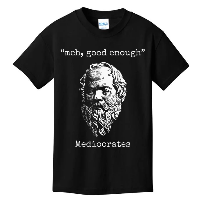 Mediocrates Meh Good Enough Lazy Logic Sloth Wisdom Kids T-Shirt