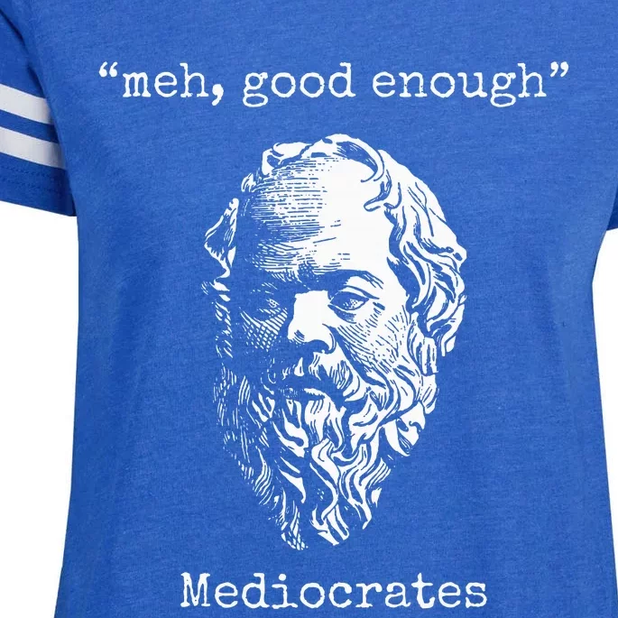 Mediocrates Meh Good Enough Lazy Logic Sloth Wisdom Enza Ladies Jersey Football T-Shirt