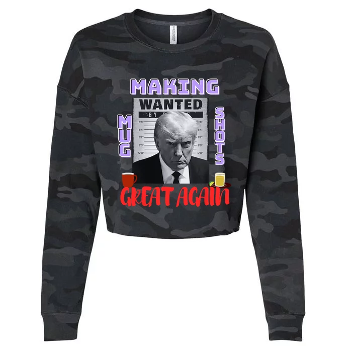 Making Mugshots Great Again Trump 2024 Mugshot President Cropped Pullover Crew