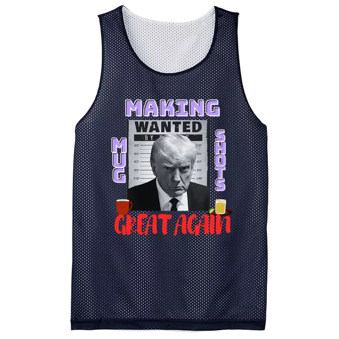 Making Mugshots Great Again Trump 2024 Mugshot President Mesh Reversible Basketball Jersey Tank