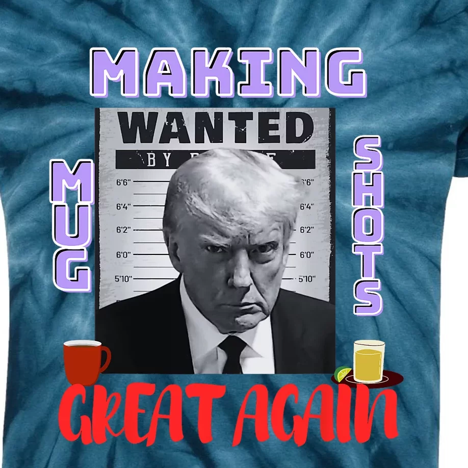 Making Mugshots Great Again Trump 2024 Mugshot President Kids Tie-Dye T-Shirt