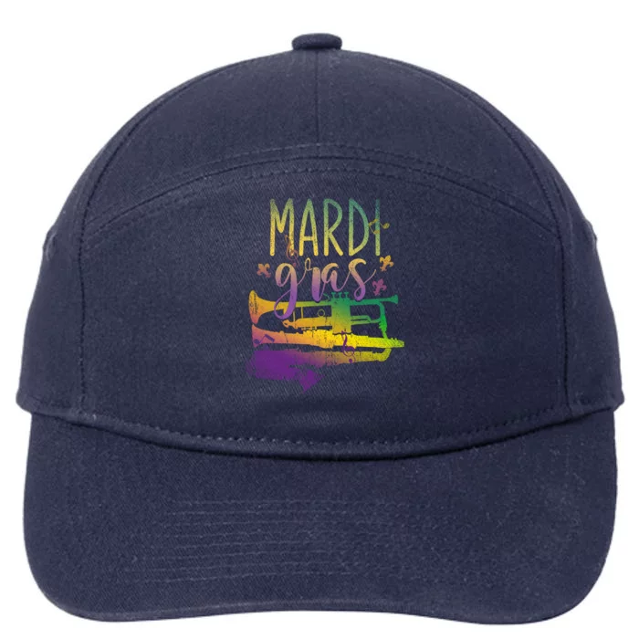 Masquerade Musician Gift Saxophone Trumpet Mardi Gras Gift 7-Panel Snapback Hat