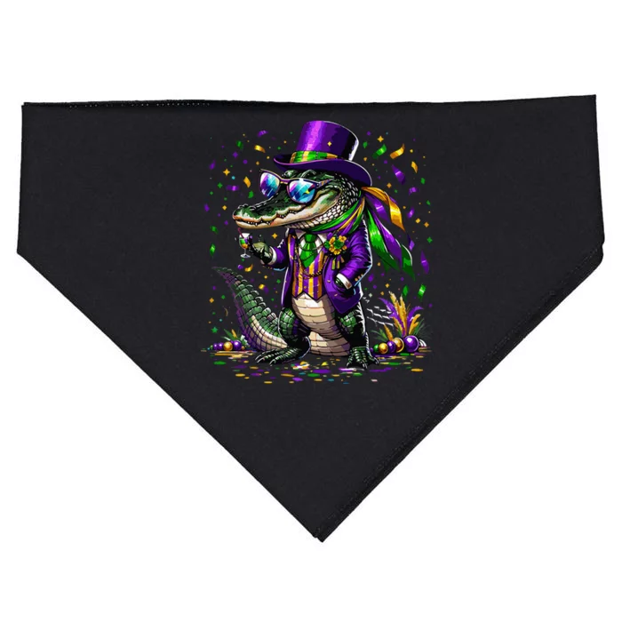 Mardigator Mardi Gras Alligator Costume Mardi Gras USA-Made Doggie Bandana