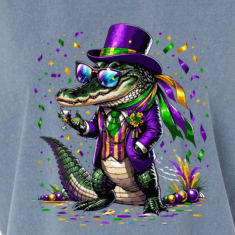 Mardigator Mardi Gras Alligator Costume Mardi Gras Garment-Dyed Women's Muscle Tee