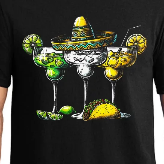 Mexican Margarita Glasses Cinco De Drinko Women Drinking Pajama Set