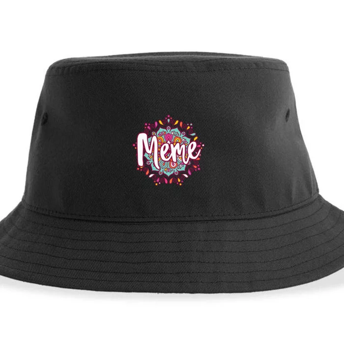 Mandala Meme  Grandma Christmas Birthday Mothers Day Sustainable Bucket Hat