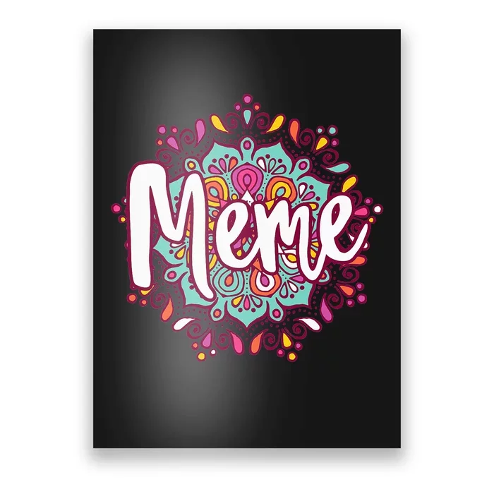 Mandala Meme  Grandma Christmas Birthday Mothers Day Poster