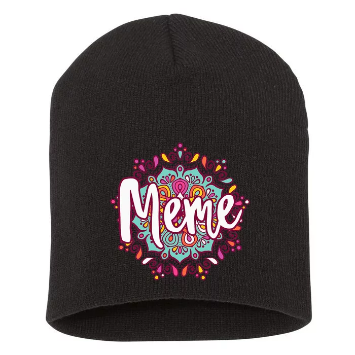 Mandala Meme  Grandma Christmas Birthday Mothers Day Short Acrylic Beanie