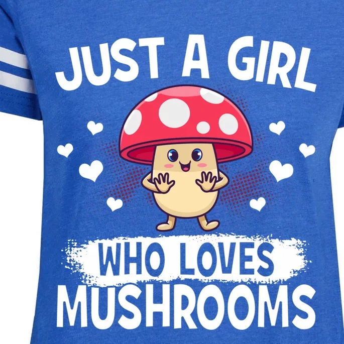 Mycologists Mushroom Hunters Just A Who Loves Mushrooms Funny Gift Enza Ladies Jersey Football T-Shirt