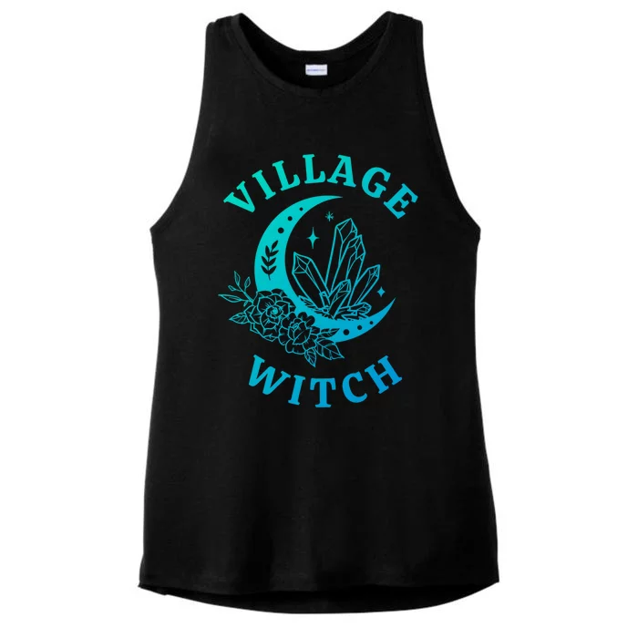 Mystical Moon Halloween Village Witch Gift Ladies Tri-Blend Wicking Tank